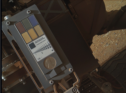 Curiosity sol 411 MAHLI calibration target Curiosity sol 411 MAHLI calibration target