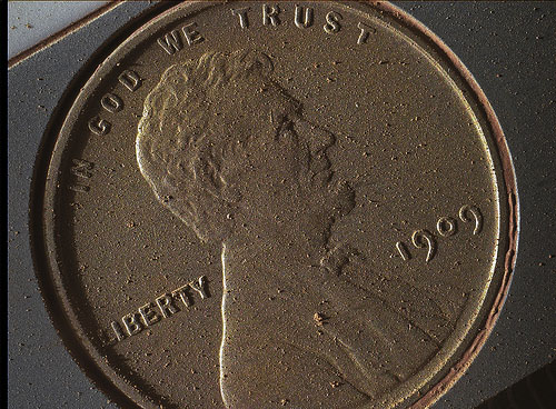 Curiosity Sol 411 MAHLI penny Curiosity Sol 411 MAHLI penny